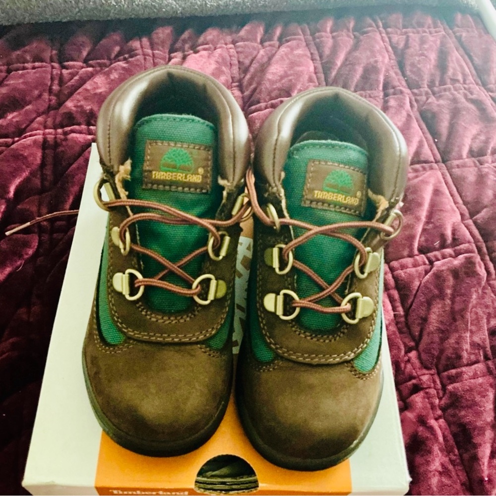 Timberland Brown & Green Boots (Beef & Broccoli) - Toddler 9C